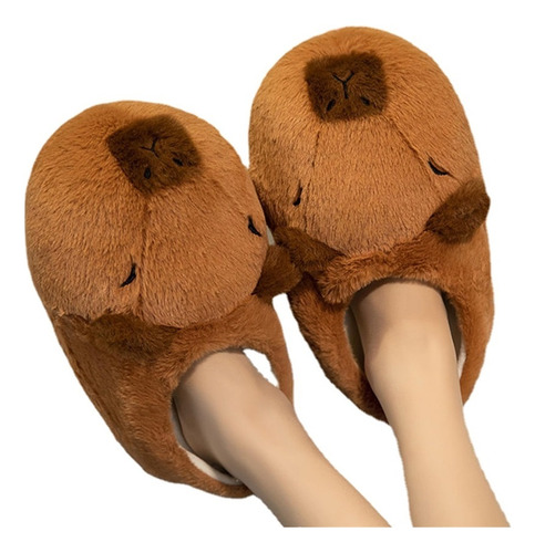 Pantuflas De Animales De Capibara Pantuflas Peluda Invierno