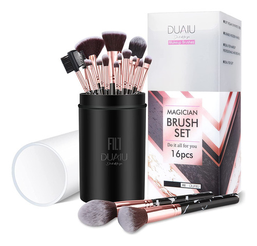 Duaiu - Juego De 16 Brochas De Maquillaje Profesionales De A