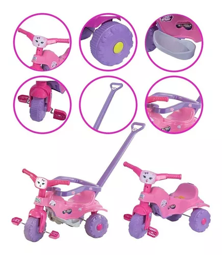 Triciclo Velotrol Motoca Tico Tico Dino Pink - Magic Toys