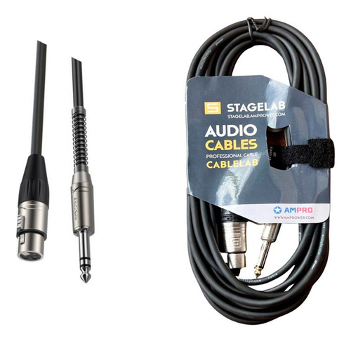 Cable Plug 6.3 Macho A Xlr Hembra De 6 Metros Stagelab Negro