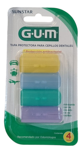 Protectores Antibacterial Para Cepillo Dental 4 Piezas Gum
