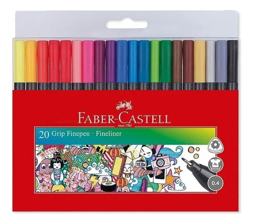 Rotuladores 20 Colores Punta Extrafino 0.4mm Faber Castell