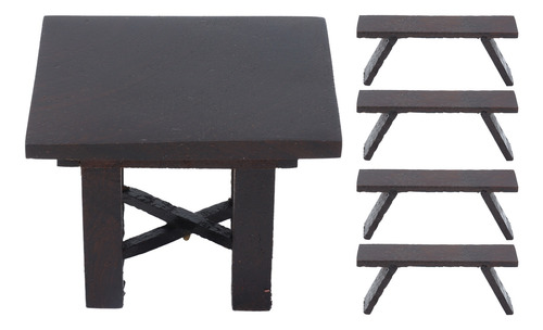 Juego De Mesas De Madera Con Forma De Casa De Muñecas, Tamañ