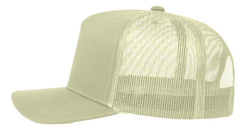 Boné Trucker Bege Liso Redinha Macaco Maluco Aba Curva