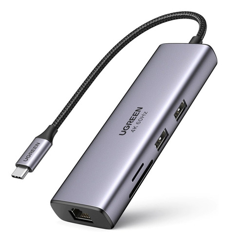 Adaptador Hub Usb C 7 En 1 - Hdmi 4k 60hz Usb A Rj45 Sd Pd