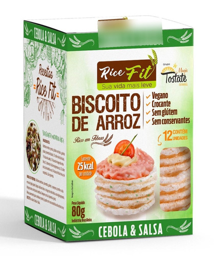 Biscoito De Arroz Rice Fit Cebola & Salsa 