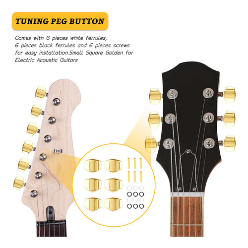 6 Piezas De Clavija De Afinión De Guitarra, Sintonizador,
