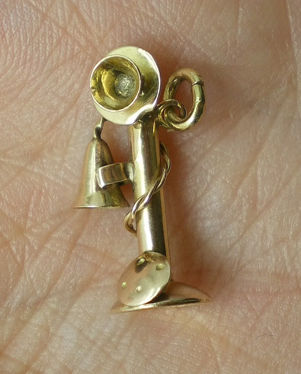 Dije De Oro 18 Kt Telefono Antiguo