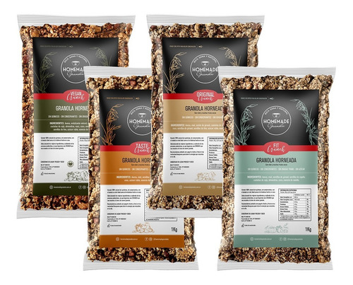 Imagen 3 de 3 de Granola Original 1 Kg 100% Natural Avena Miel Frutos Secos