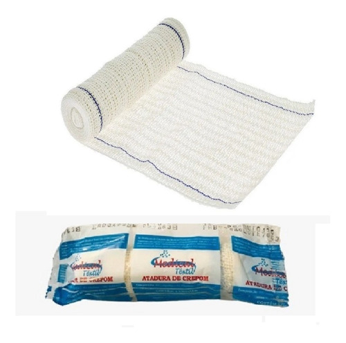 Imagem 1 de 5 de Atadura De Crepe 12cm Crepom1,80mts 13 Fios C/120 Unidades