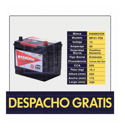 Imagen 2 de 8 de Batería Ford Edge 3.5 2015 Dohc Bencina