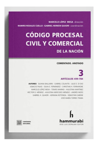 Codigo Procesal Civil Y Comercial De La Nacion. Vol. 3 - Lop