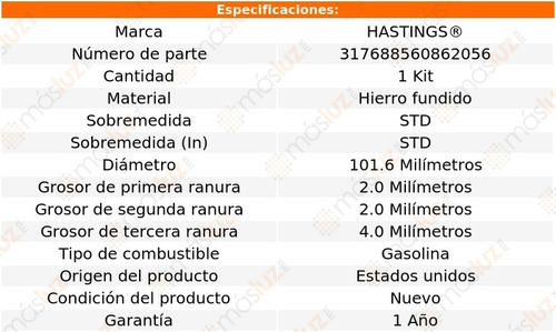 Jgo Anillos Motor Std E-150 Cw L6 4.9l 95/96 Hastings