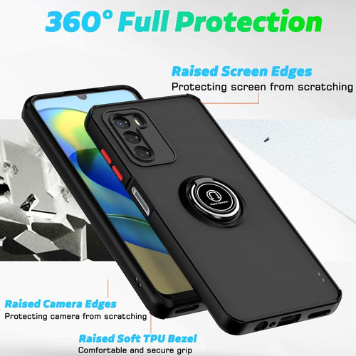 Funda Teléfono Tpu + Pc Anillo Para Zte Blade V40 Vit