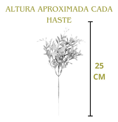 Kit 12 Sensorial Pick Folhagem Verde Artificial Para Decoração Vaso Hastes individuais Complemento para arranjo Jardim vertical Com mini flores Cor verde com Lavanda