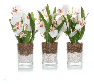 Plantas Decorativas Kit Com 3 Vasinhos Arranjo Artificial