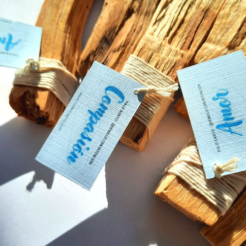 Palo Santo Con Palabra Afirmación. Incienso Sahumerio Natura