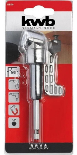 Imagen 3 de 7 de Adaptador Para Puntas A 90 Grados Atornillador Taladro 1/4