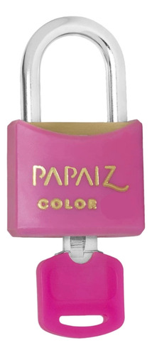 Cadeado Com Chave 25mm Latão Rosa Color Line Papaiz