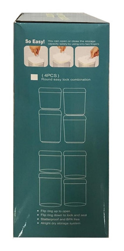 Imagen 7 de 8 de Juego De 4 Recipientes Topper Hermeticos. Ideal Para Cocina