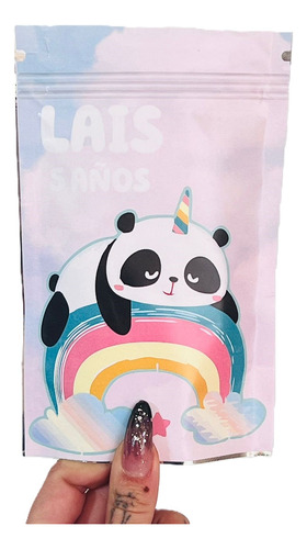 Bolsas Golosineras Zipper Personalizadas X 10 Panda Unicorni