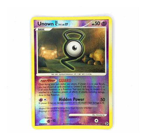 Unown G 57/106 Holo - Carta Original Pokémon Diamond & Pearl