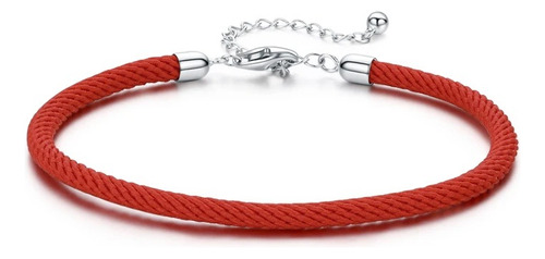 Pulsera Para Charm Roja Macramé Y Plata 925 London Jewelry