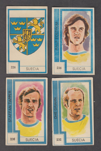 Mundial Futbol 1974 Suecia Lote 4 Tarjetas Unicas Uruguay