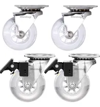 Comprar 4 Ruedas Silicona Transp Giratoria 75mm Mueble (2 Con Freno) Ruedas Transparente