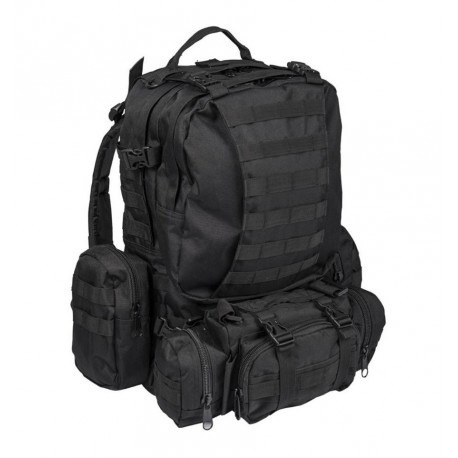 Imagen 2 de 8 de Mochila Táctica Militar Negra 55 Litros Desmontable Mli Zoo