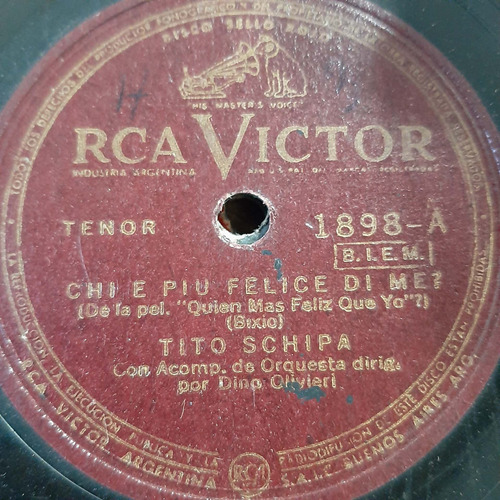 Pasta Tito Schipa Orq Dino Olivieri Rca Victor C173