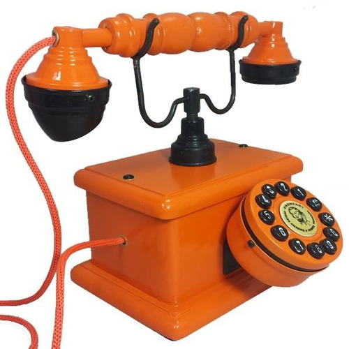 Telefone Antigo Vintage Retro Nelphone Lord Laranja