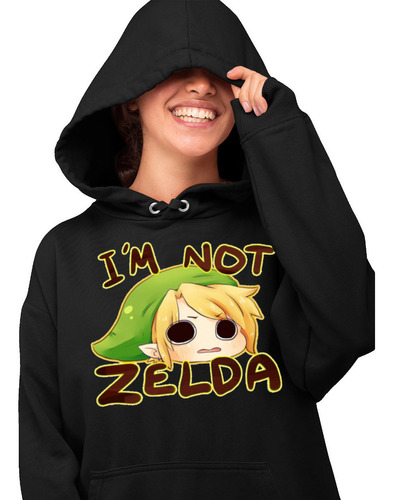 Sudadera Negra Gamer Link-no Soy--zelda Retro