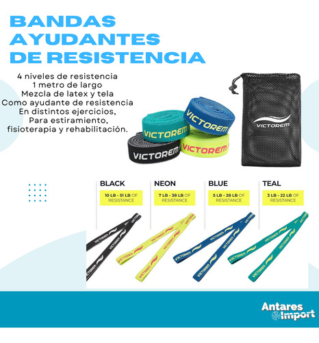 Set 4 Bandas De Resistencia Push Up 