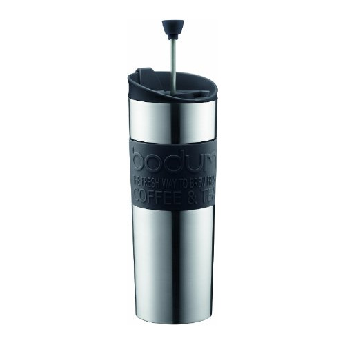 Cafetera De Viaje Bodum Acero Inoxidable 15 Oz, Negro