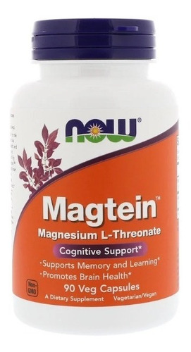 Magtein Magnésio L-treonato 90 Cápsulas Now Foods Usa