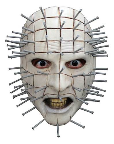 Mascara Hellraiser Infierno Pinhead Halloween Terror Disfraz Color Blanco