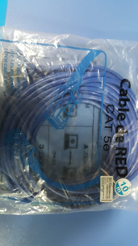 Cable De Red Rj45 10m Cat Utp E5 Azul Internet Nuevo C/tda 