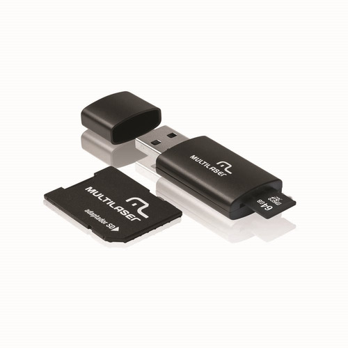 Cartão De Memória 64gb Multilaser C/ Adaptador Sd E Pendrive