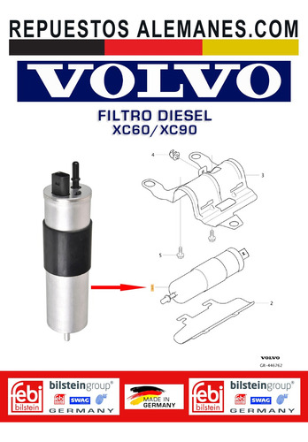 Filtro Diesel Volvo Xc60 Xc90 / Febi-bilstein / Alemania