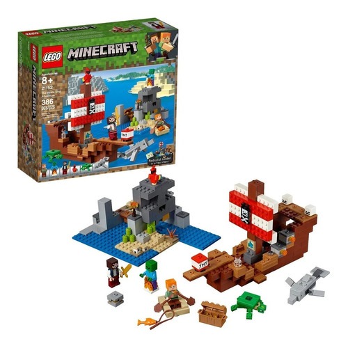 Kit Lego Minecraft La Aventura Del Barco Pirata 21152