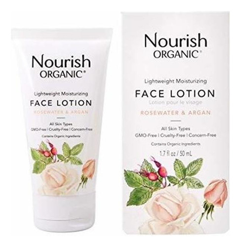 Nourish Organic Lightweight Hidratante Loción Facial, Ag