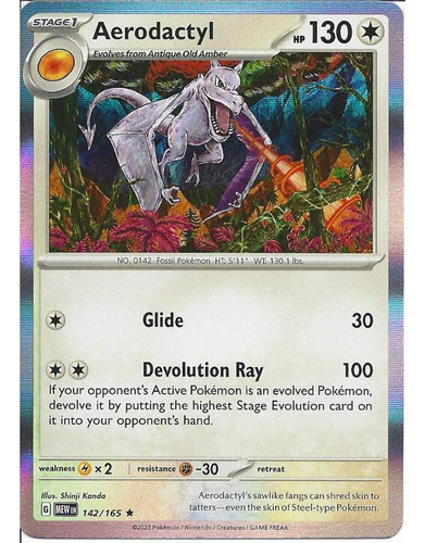 Cartas Pokemon Aerodactyl Holo 151