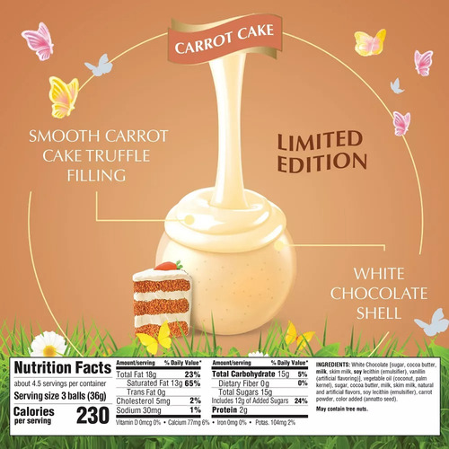 Lindor Lindt Trufas Chocolate Blanco Zanahoria Carrot Cake