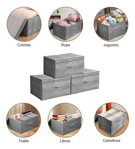 Cajas De Almacenamiento Plegables, Juego De 3 Caja