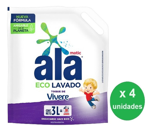 Caja Deterg Ropa Líquido Ala Eco Lavado 3000ml X4u-dh Tienda