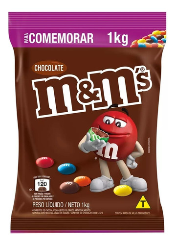 Confeito De Chocolate Ao Leite M&m Para Comemorar Pacote 1kg