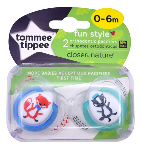 Set 2 Chupones Ortodónticos Fun Style 0-16m Tommee Tippee