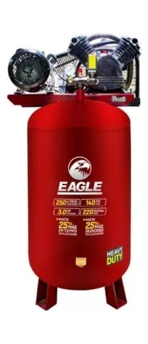 Compresor De Aire Vertical Eagle 3hp 250ltrs