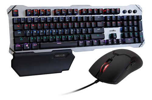 Combo Teclado Rgb Mecanico + Mouse Optico Gamer Level Up +